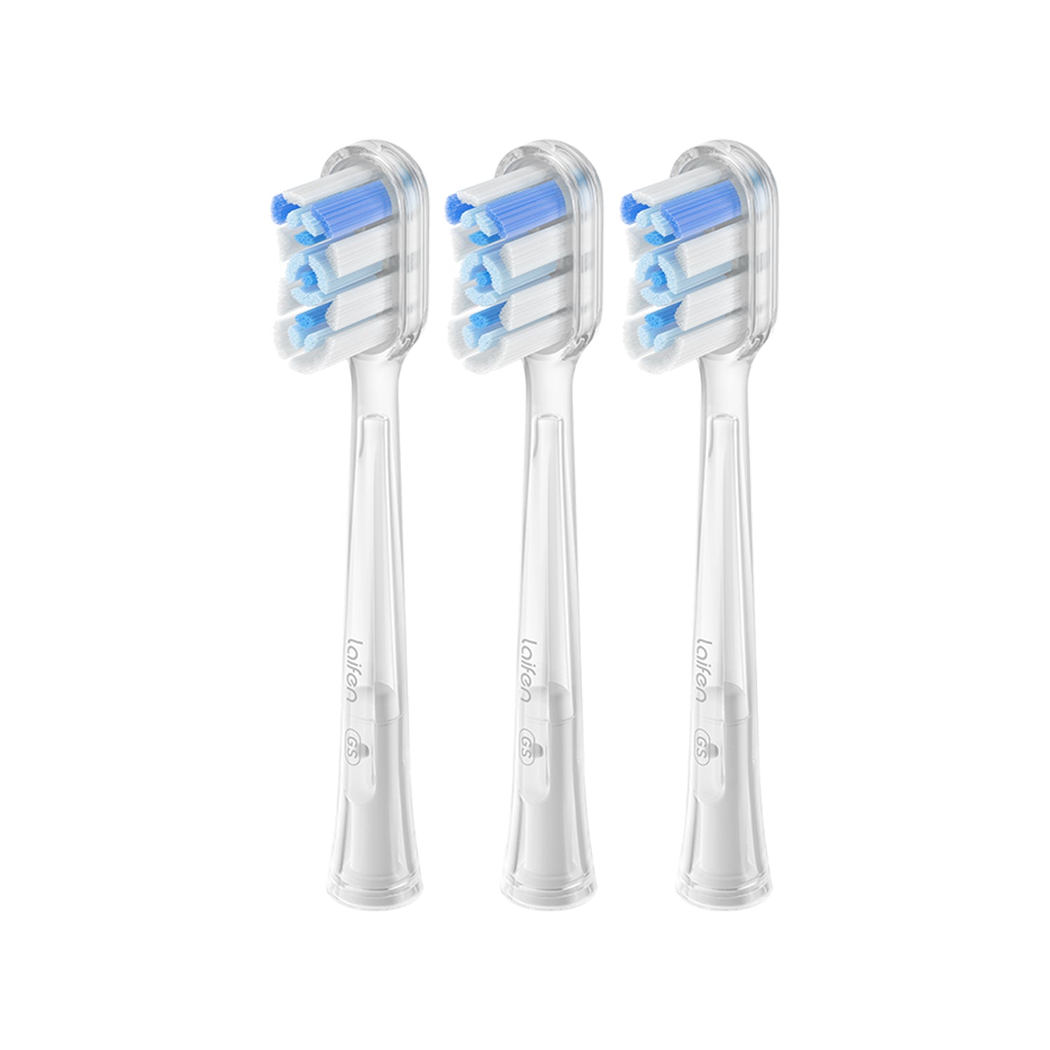 Laifen Wave Cushioned Replacement Brush Heads Super Clean 3 Pack (Clear)