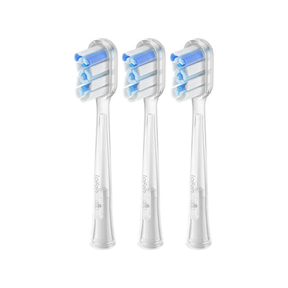 Laifen Wave Cushioned Replacement Brush Heads Super Clean 3 Pack (Clear)