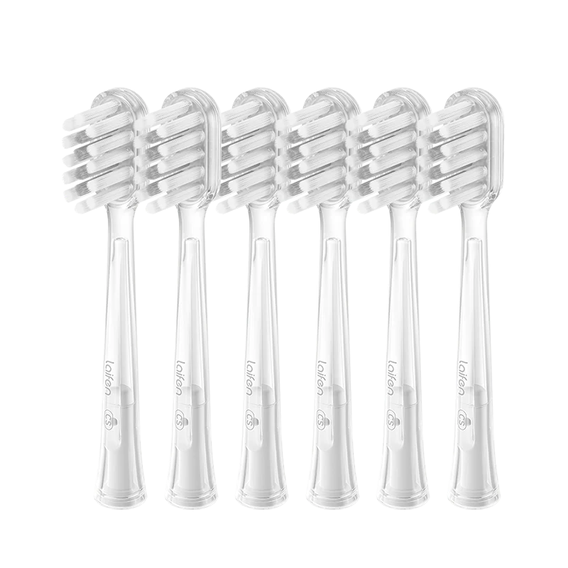 Wave Cushioned Gum Care Brush Heads - 6 Pack (Clear)