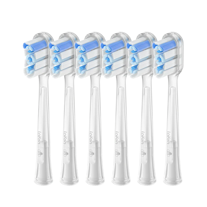Wave Cushioned Super Clean Brush Heads - 6 Pack (Clear)