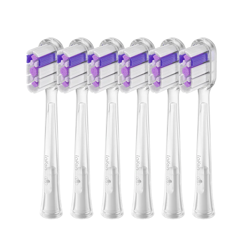 Wave Cushioned Whitening Brush Heads - 6 Pack (Clear)