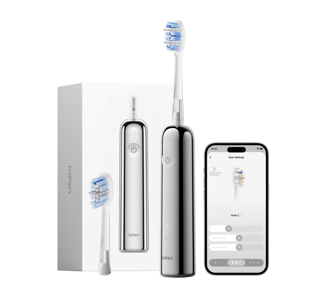 Laifen Wave Pro Electric Toothbrush - Polished Stainless Steel