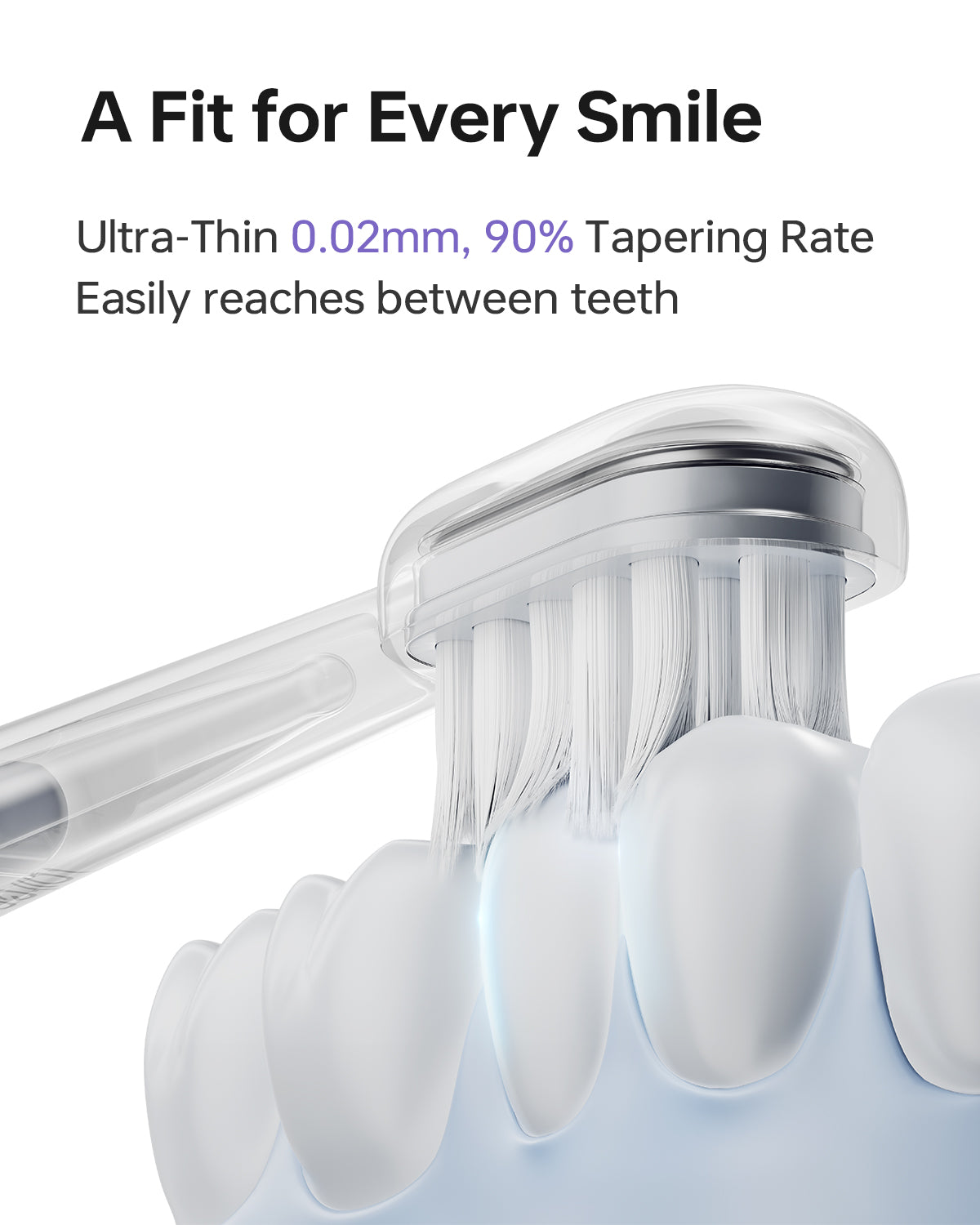 Laifen Wave Cushioned Replacement Brush Heads Super Clean 3 Pack (Clear)