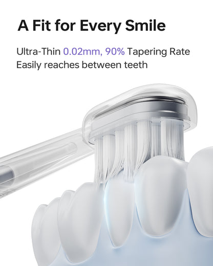 Laifen Wave Cushioned Replacement Brush Heads Super Clean 3 Pack (Clear)